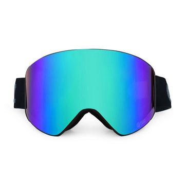 YEAZ Skibrille APEX magnet-ski-snowboardbrille grün, Premium-Ski- und Snowboardbrille für Erwachsene und Jugendliche