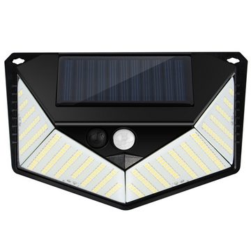 SunJas LED Solarleuchte 4xLTBGD220., 220pcs LED, 4x Solarstrahler IP65 Außenleuchte Gartenlampe Außen-Wandleuchte