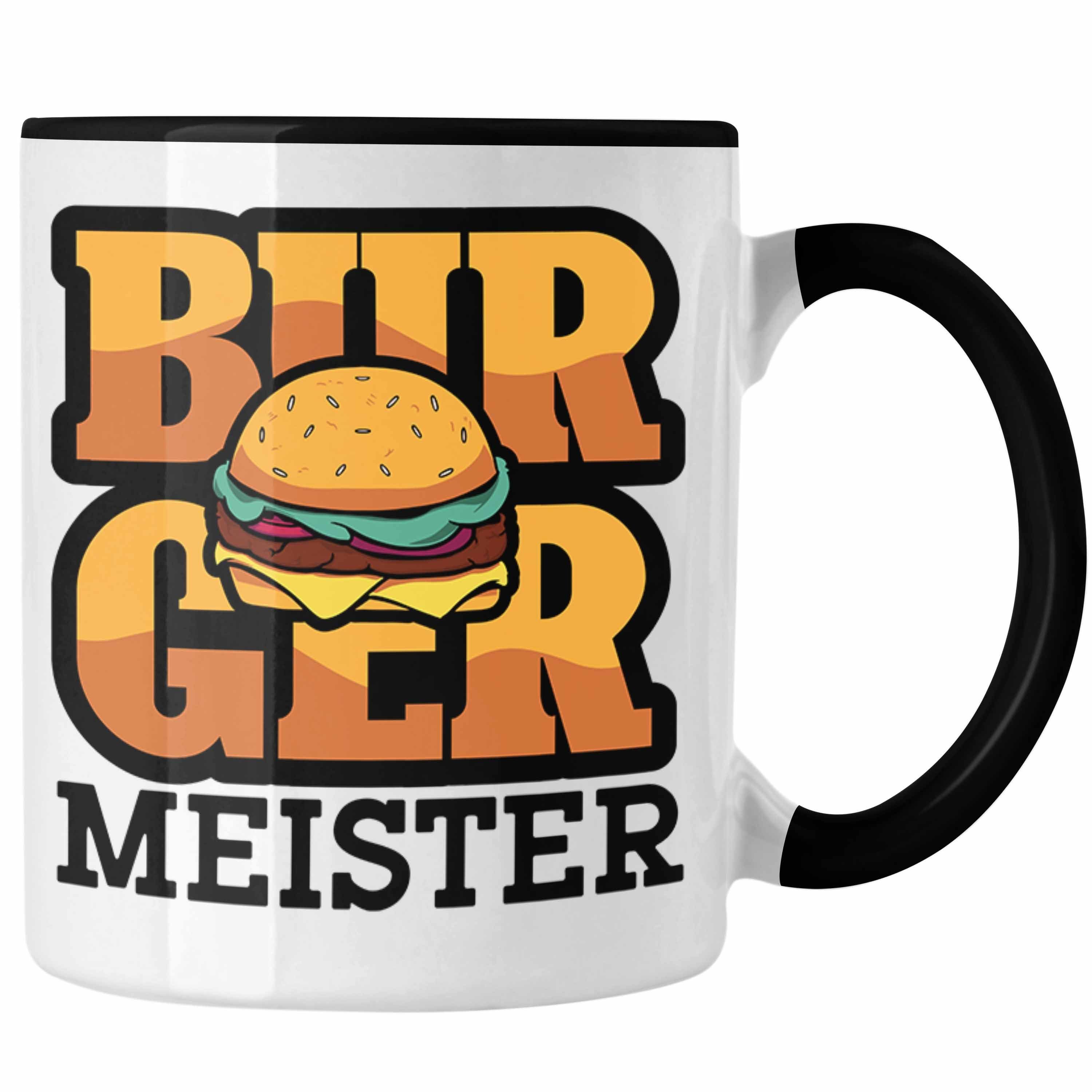 Trendation Tasse Burger Meister Tasse Geschenk Spruch Grillen Sommer Burger Liebhaber G Schwarz