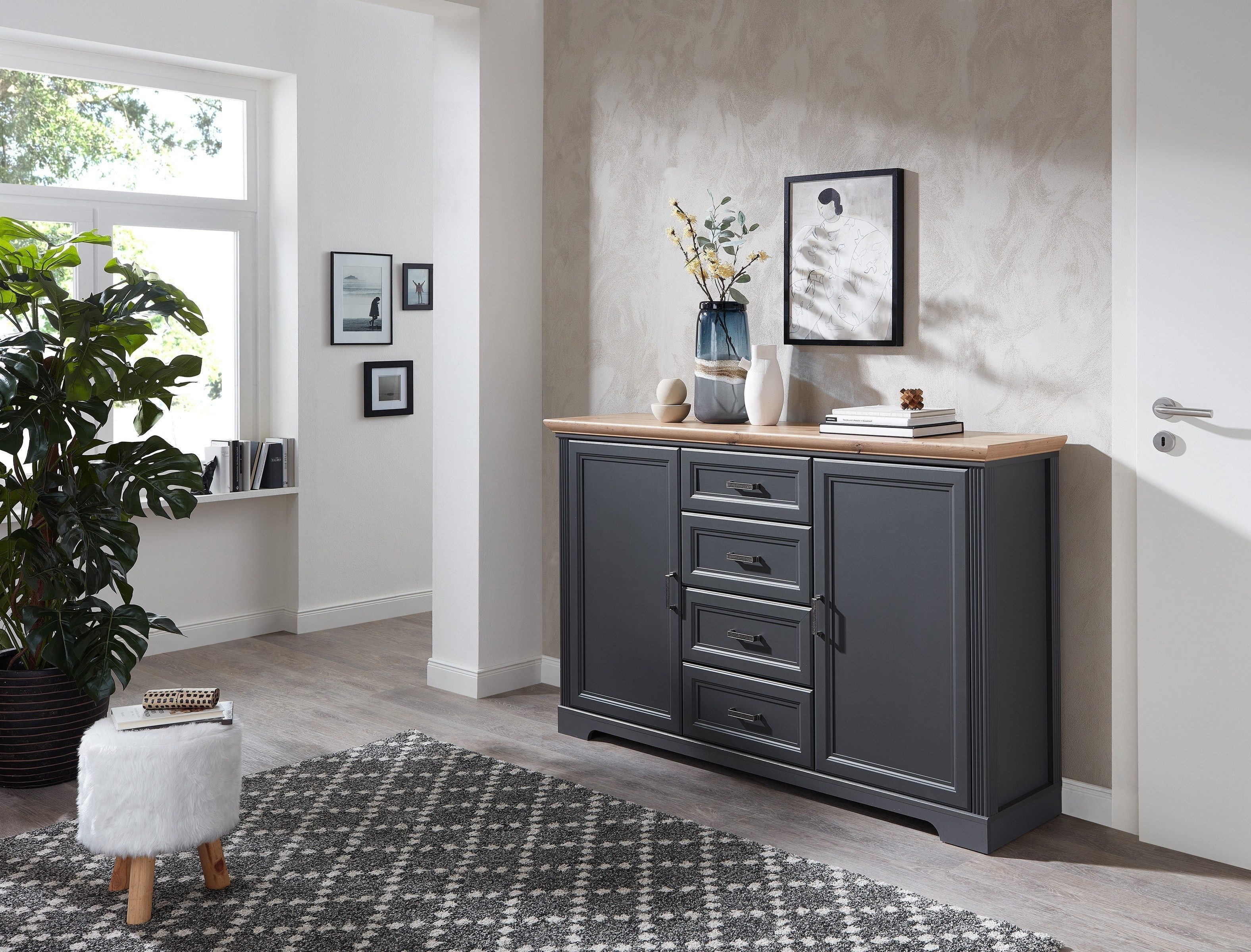 freiraum Sideboard JASMIN, in Artisan/graphit mit 4 Schubladen und 2 Türen