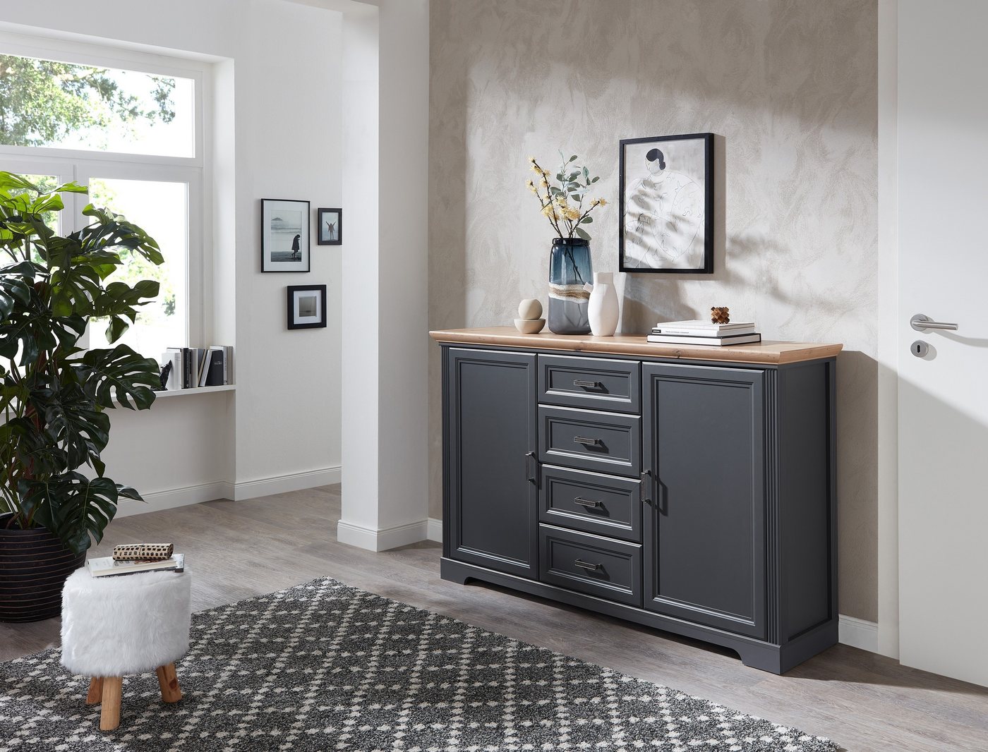 freiraum Sideboard JASMIN, in Artisan/graphit mit 4 Schubladen und 2 Türen
