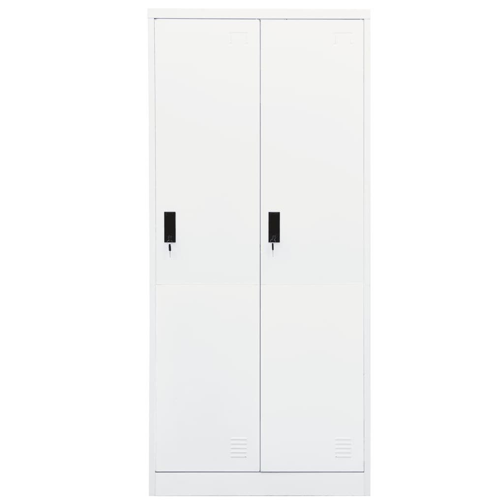 cm) 50x80x180 3006982 in mit Spind Türen Stahl (LxBxH: möbelando aus Weiß 2