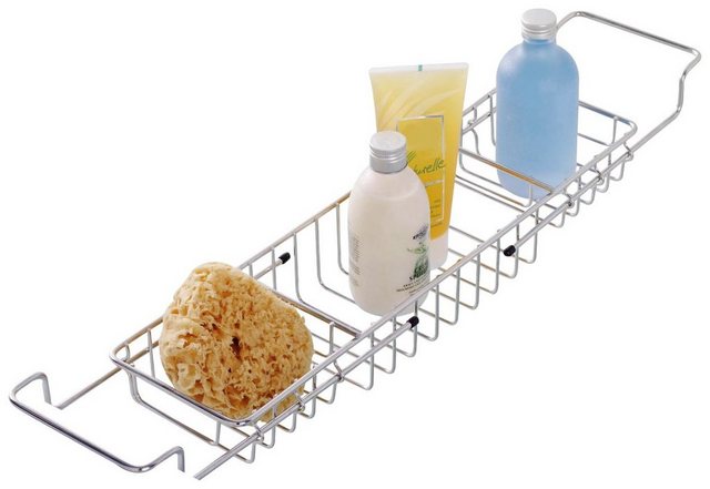 Wenko Teleskop-Badewannenbrücke, ausziehbar, Edelstahl rostfrei, silberfarben