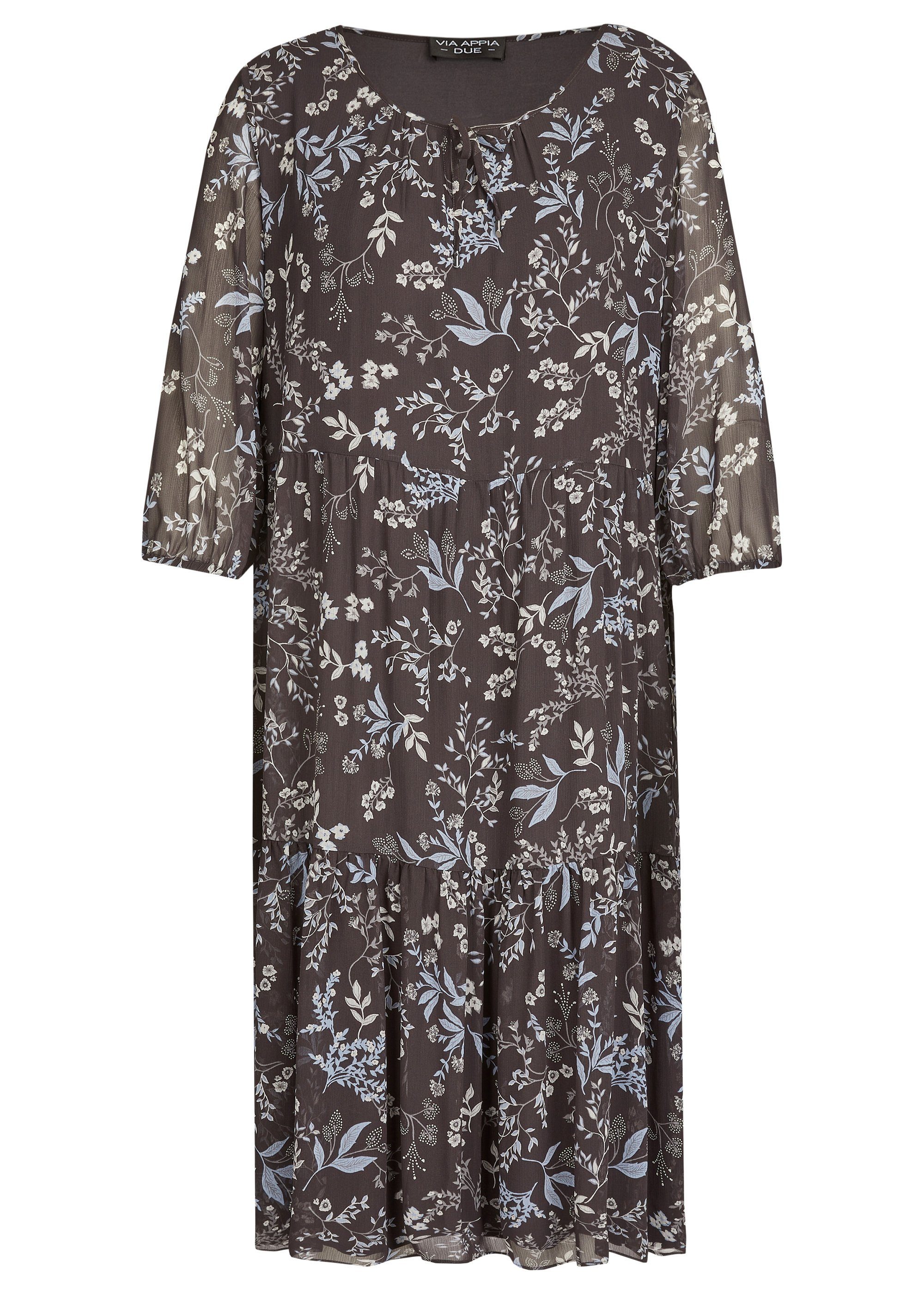 VIA APPIA DUE A-Linien-Kleid Verspieltes Stufenkleid mit floralem Allover-Print