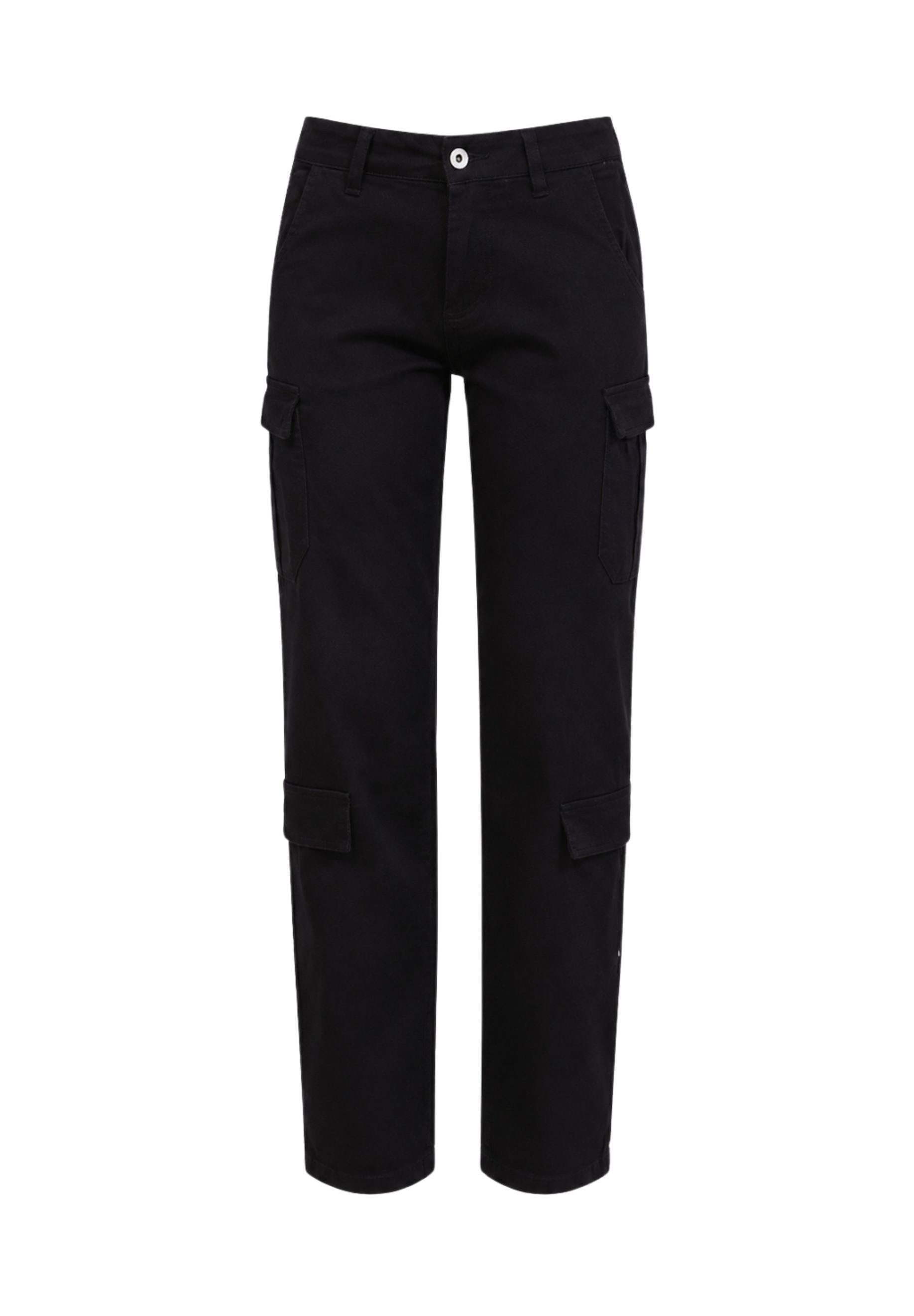 GIRL VIVI Cargohose — Damen Cargo Hose mit High Waist und Straight Leg im Utility Look