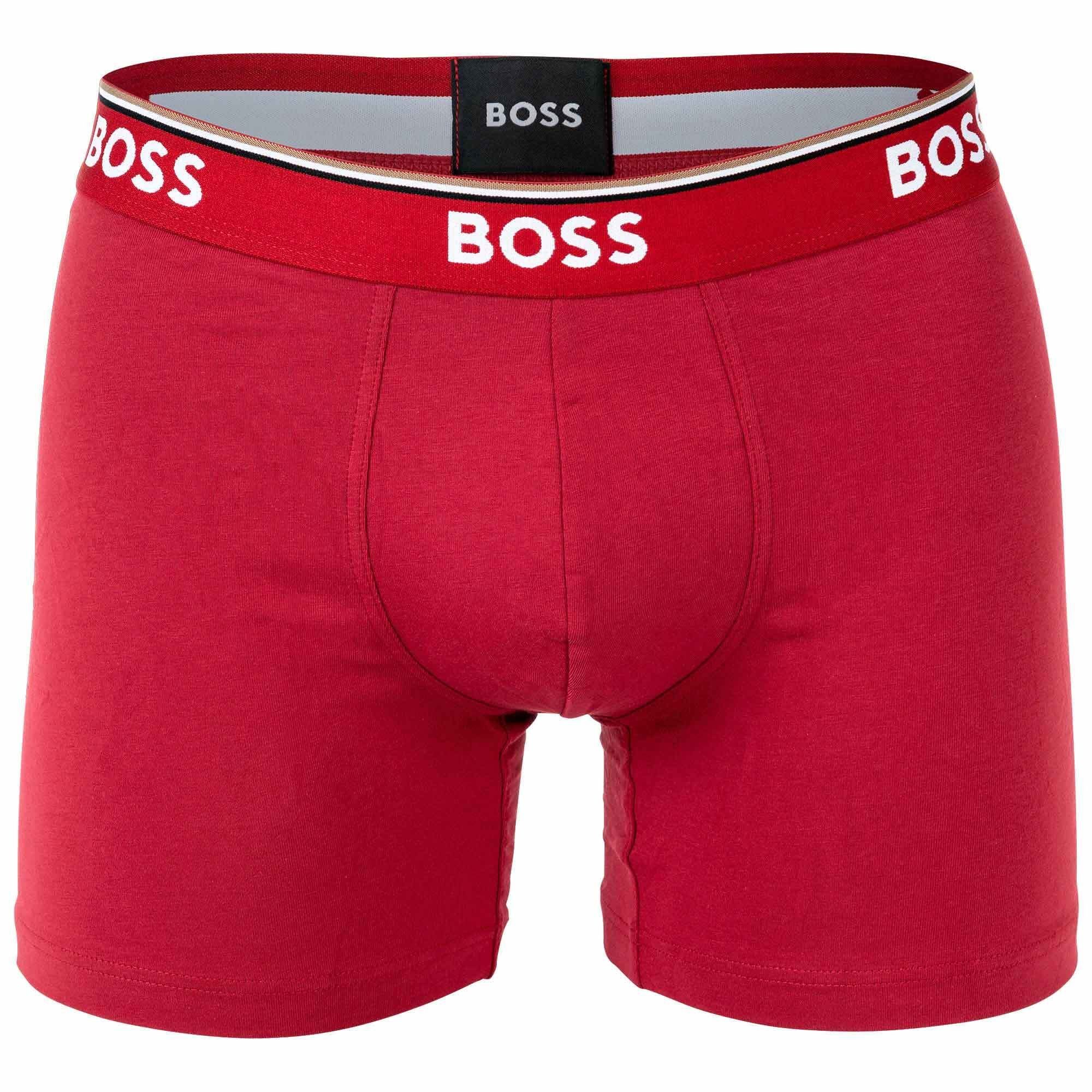 BOSS Boxer Herren Boxershorts, 6er Briefs - Rot/Blau/Schwarz 6P Pack Boxer