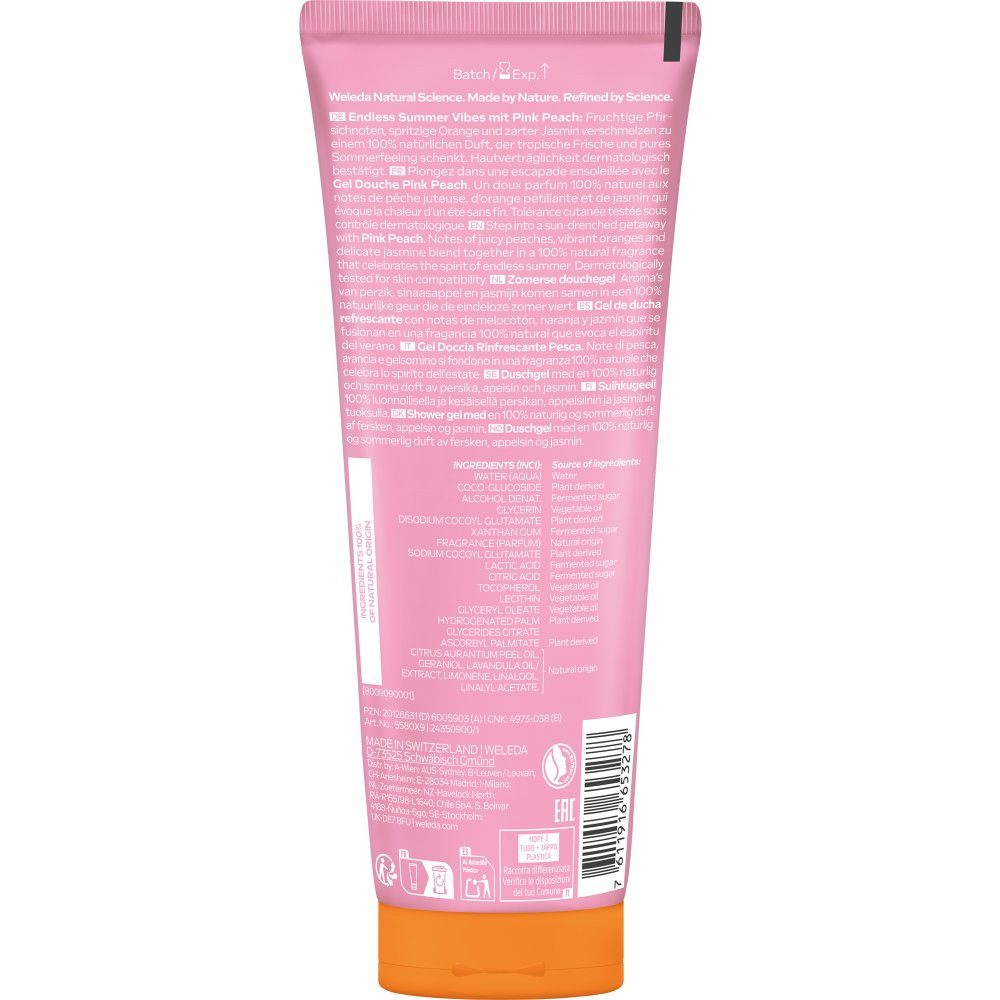 WELEDA Duschgel Pink Peach Shower Gel, Pink, 200 ml