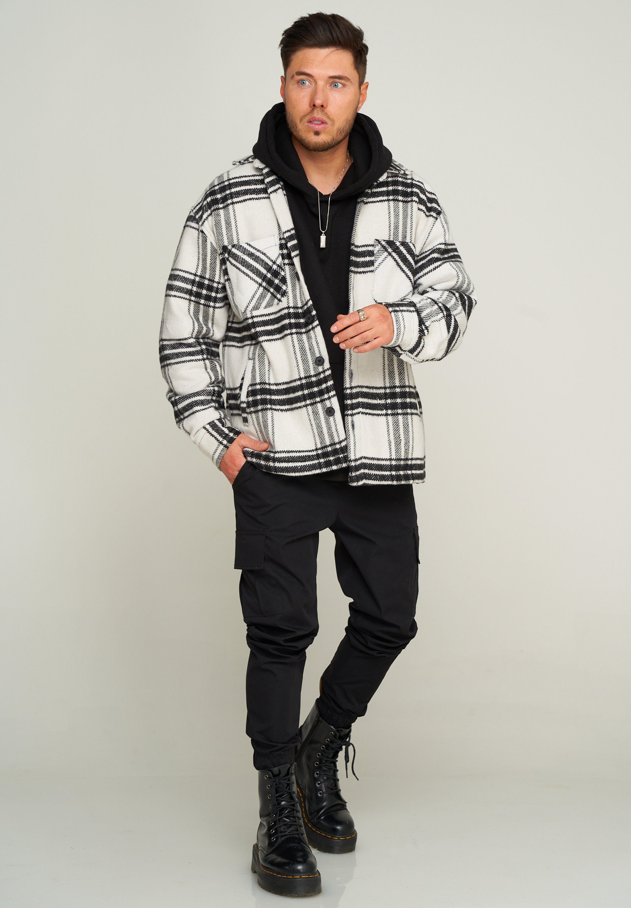 2Y Premium White-Black Flanellhemd Flanell Oversized 2YOTTAWA