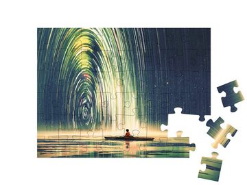 puzzleYOU Puzzle Digitale Kunst: Ein Junge im Ruderboot, 48 Puzzleteile, puzzleYOU-Kollektionen Fantasy
