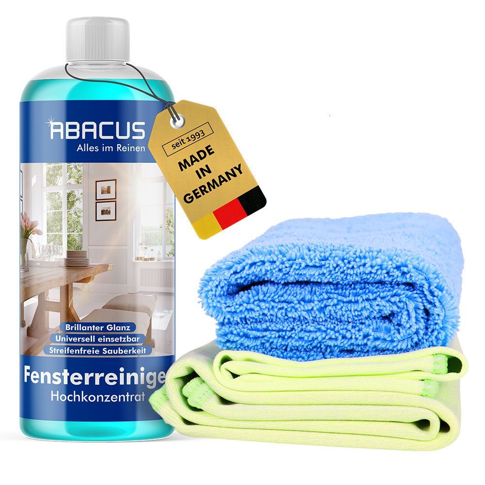 ABACUS Fensterreiniger Glasreiniger Scheibenreiniger Konzentrat Glasreiniger (Materialschonend, [4-St. Vielseitig einsetzbar Streifenfreie Sauberkeit)