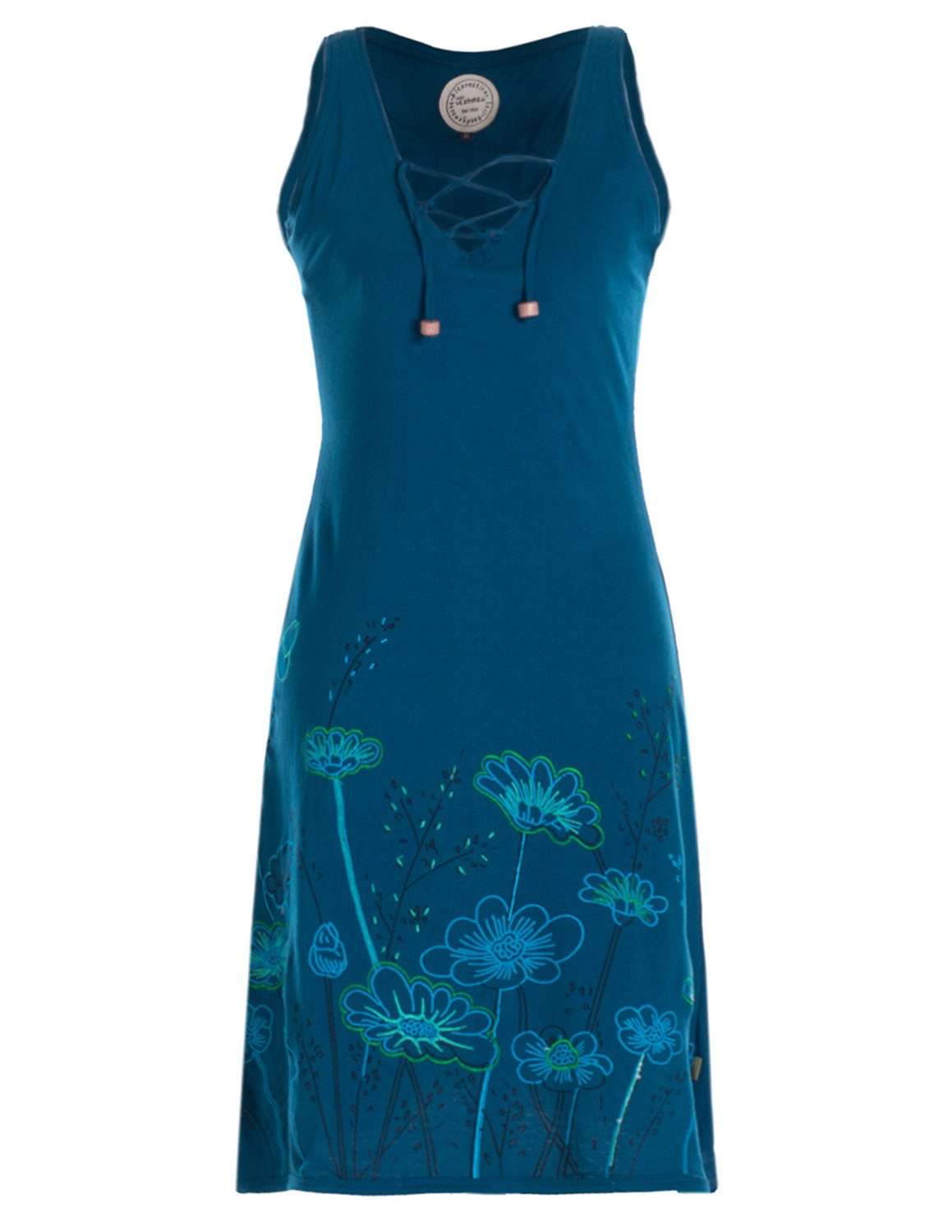 Vishes Tunikakleid Armloses Damen Longshirt-Kleid Mini-Kleid Tunika-Kleid T-Shirtkleid Boho, Goa, Hippie Style