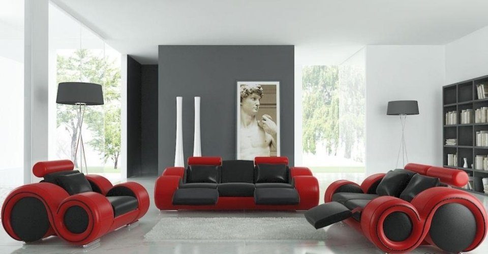 Set Wohnzimmer Komplett in Design Made Sofagarnitur Sofa Patentiertes Europe Couch, JVmoebel