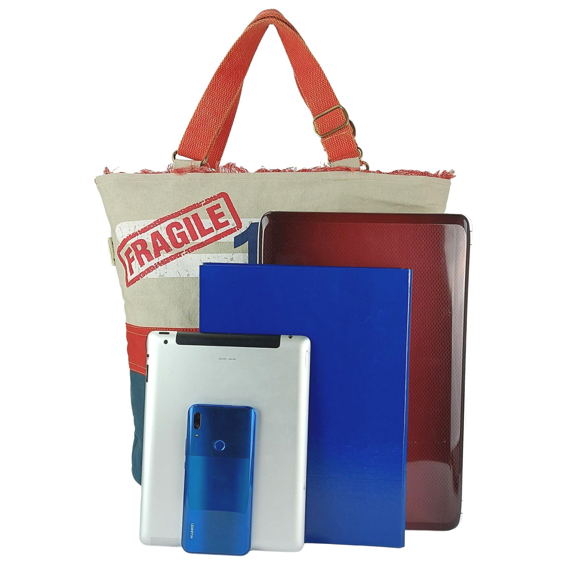 Handtasche Schultertasche, Blau/beige/rot Damen Handtasche, Sunsa Strandtasche XXL Vintage Canvas