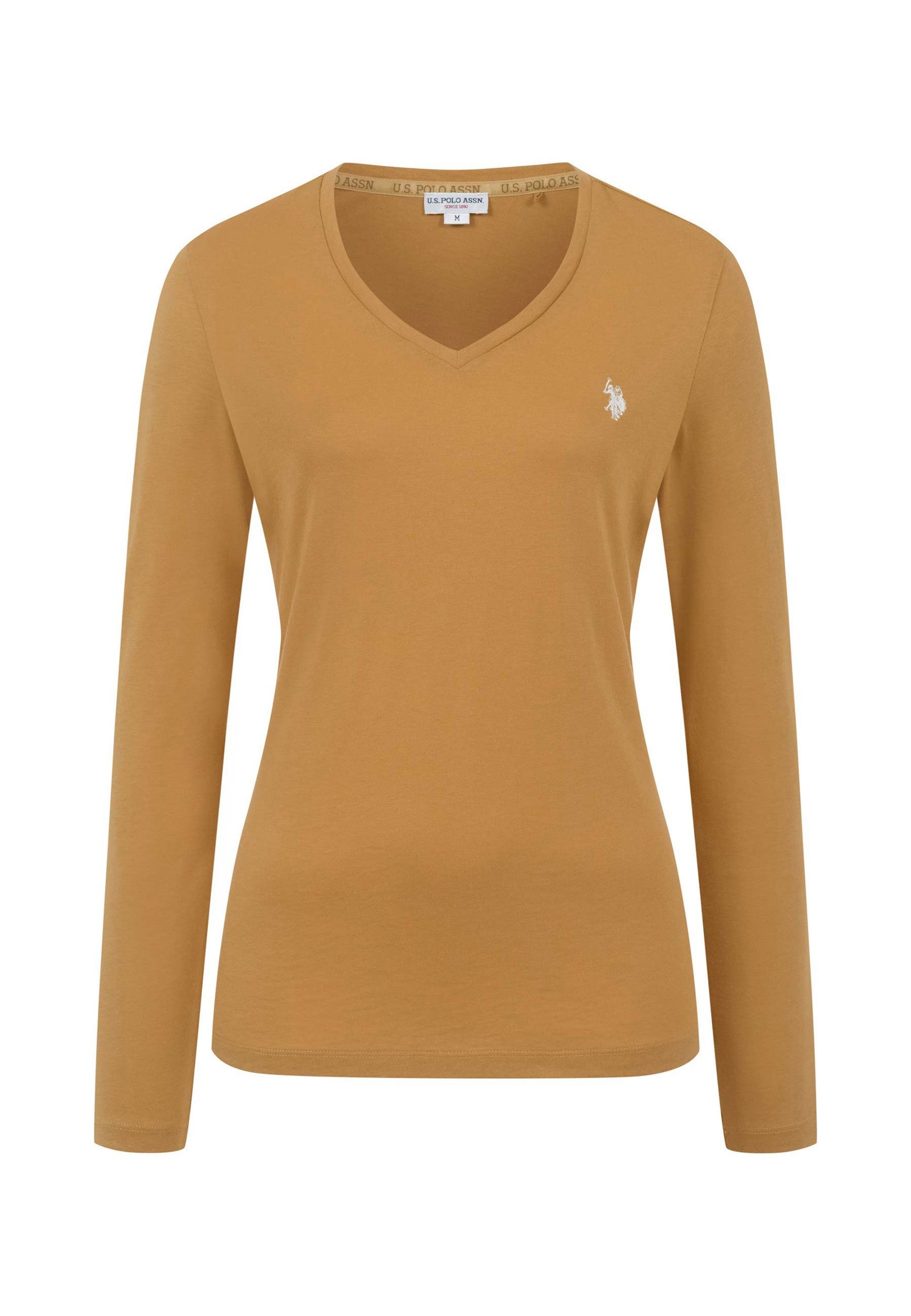 U.S. Polo Assn. Langarmshirt mit V-Ausschnitt und Stickereidetails Elastisches Longsleeve mit normaler Passform – Bild 5 von 5