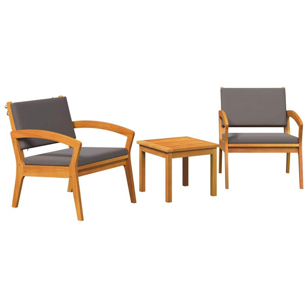 vidaXL Gartenlounge-Set Bistrogarnitur 3 Stk. Braun Polyester, (3-tlg)