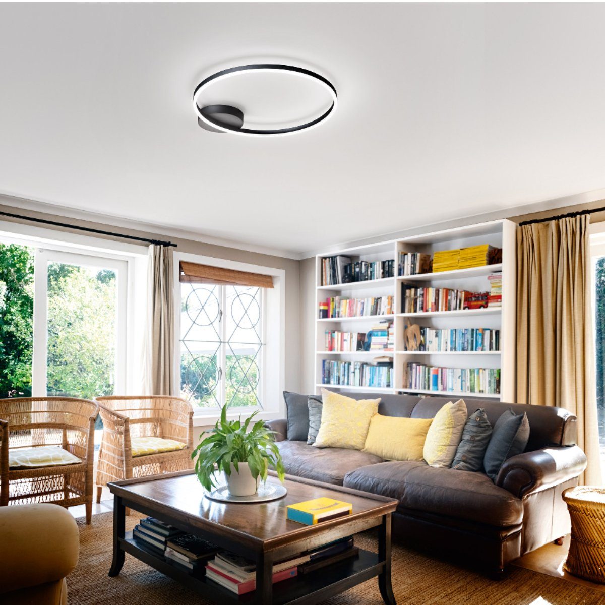 FABAS LUCE LED Deckenleuchte Giotto, LED fest integriert, Warmweiß, Schwarz oder Weiß