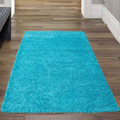 Teppich Flauschiger Shaggy Teppich in türkis, Teppich-Traum, rechteckig, Höhe: 33 mm