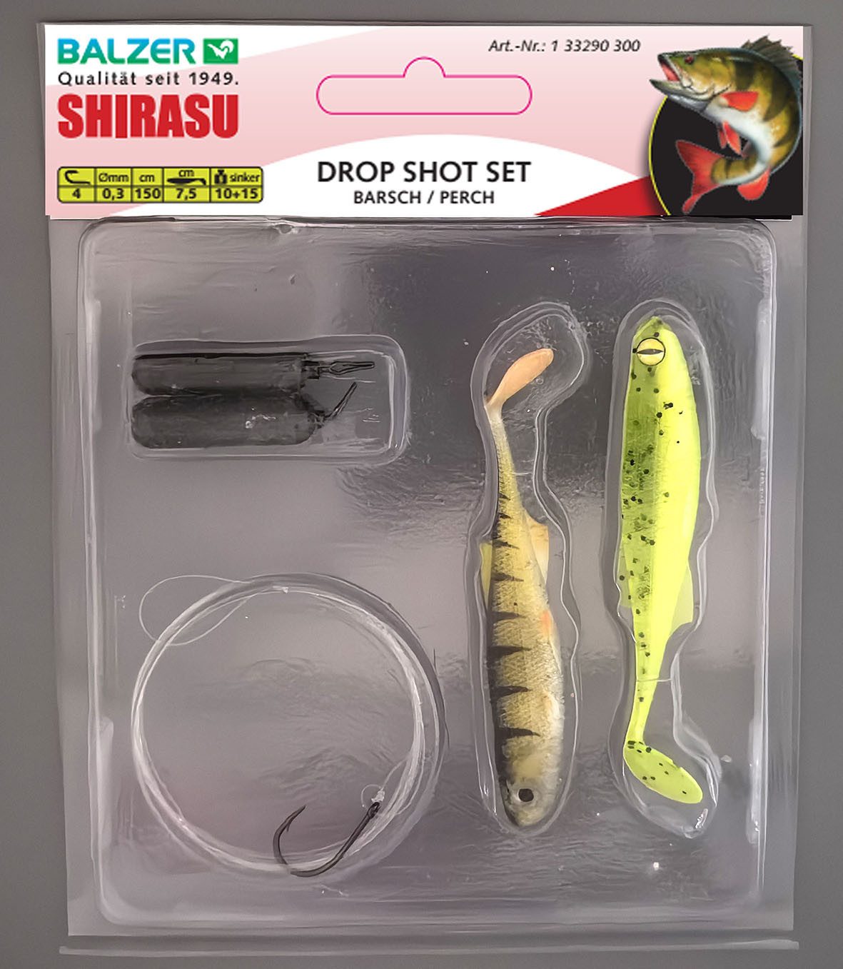 Kunstköder Ready to Fish Drop Drop Shot Perch 7,5cm 10+15g