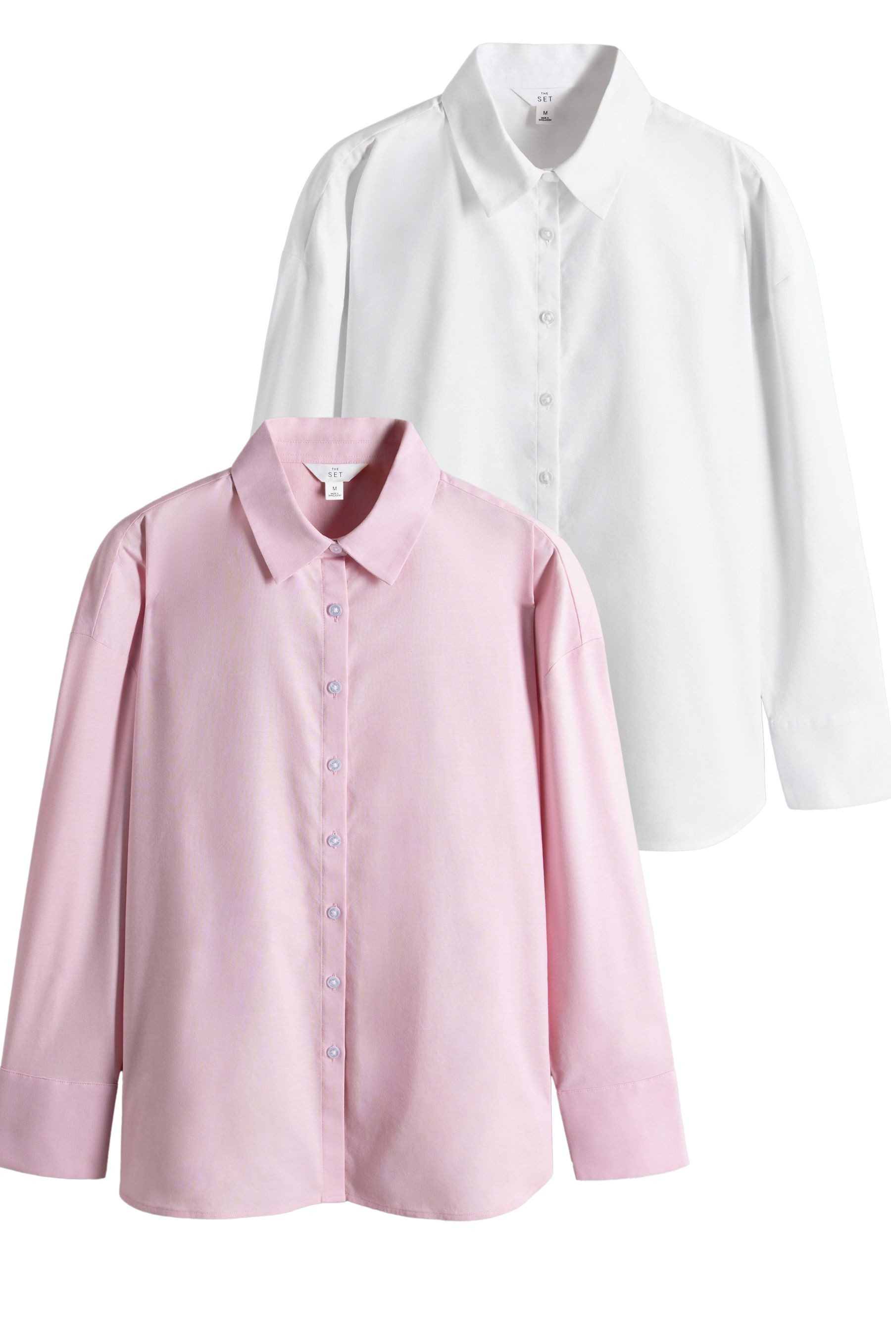 Langarmbluse The Set Oxford-Hemden im 2er-Pack