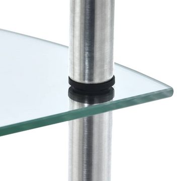 vidaXL Regal Regal mit 5 Ablagen Transparent 30x30x130 cm Hartglas