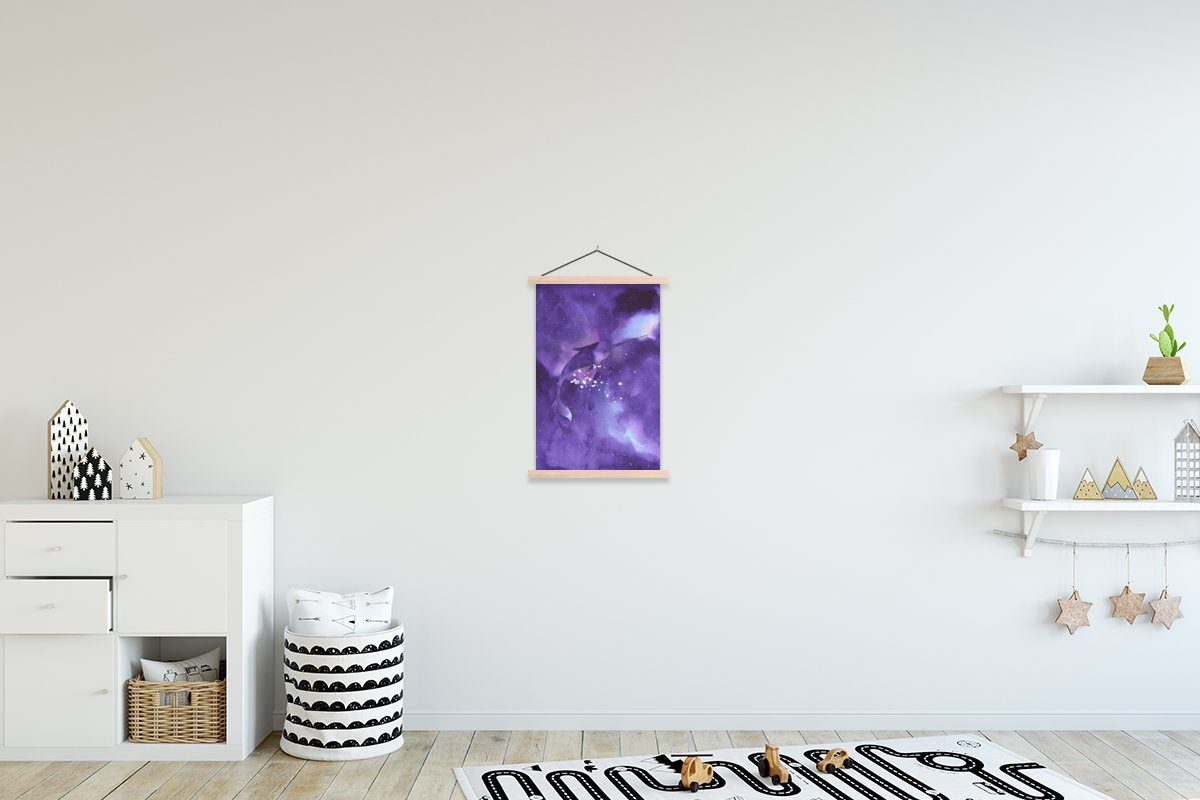 Poster (1 Magnetisch St), Weltraum - Wohnzimmer, für Posterleiste, - Narwal Bilderleiste, MuchoWow Farben, Textilposter