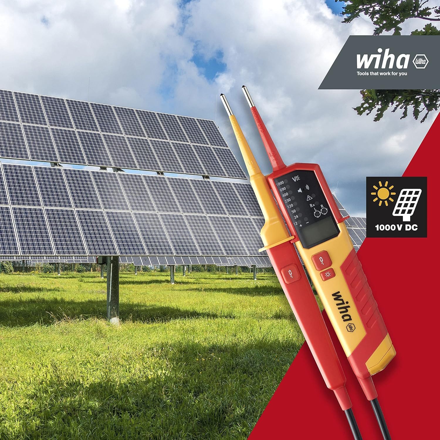 Wiha Spannungsprüfer (45217), (1 St), Spannungs- und Durchgangsprüfer, 0,5 - 1.000 V AC