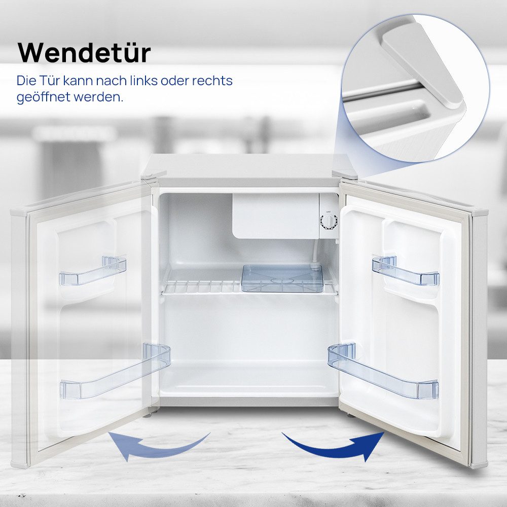 Smad Table Top Kühlschrank reversibler Einzeltür Mini-Kühlschrank DSF-48D6E, 51 cm hoch, 45 cm breit, 6-stufigem Thermostat Kühlfach, 39 dB, für Schlafzimmer/Bü – Bild 4 von 5