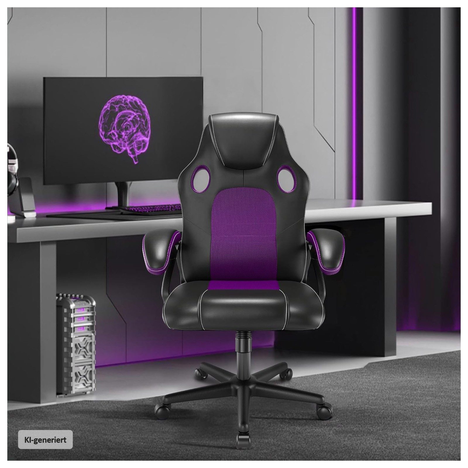 HTI-Living Drehstuhl Bürostuhl Eco Daytona Lila (Stück, 1 St), Gaming Stuhl Drehstuhl Schreibtischstuhl