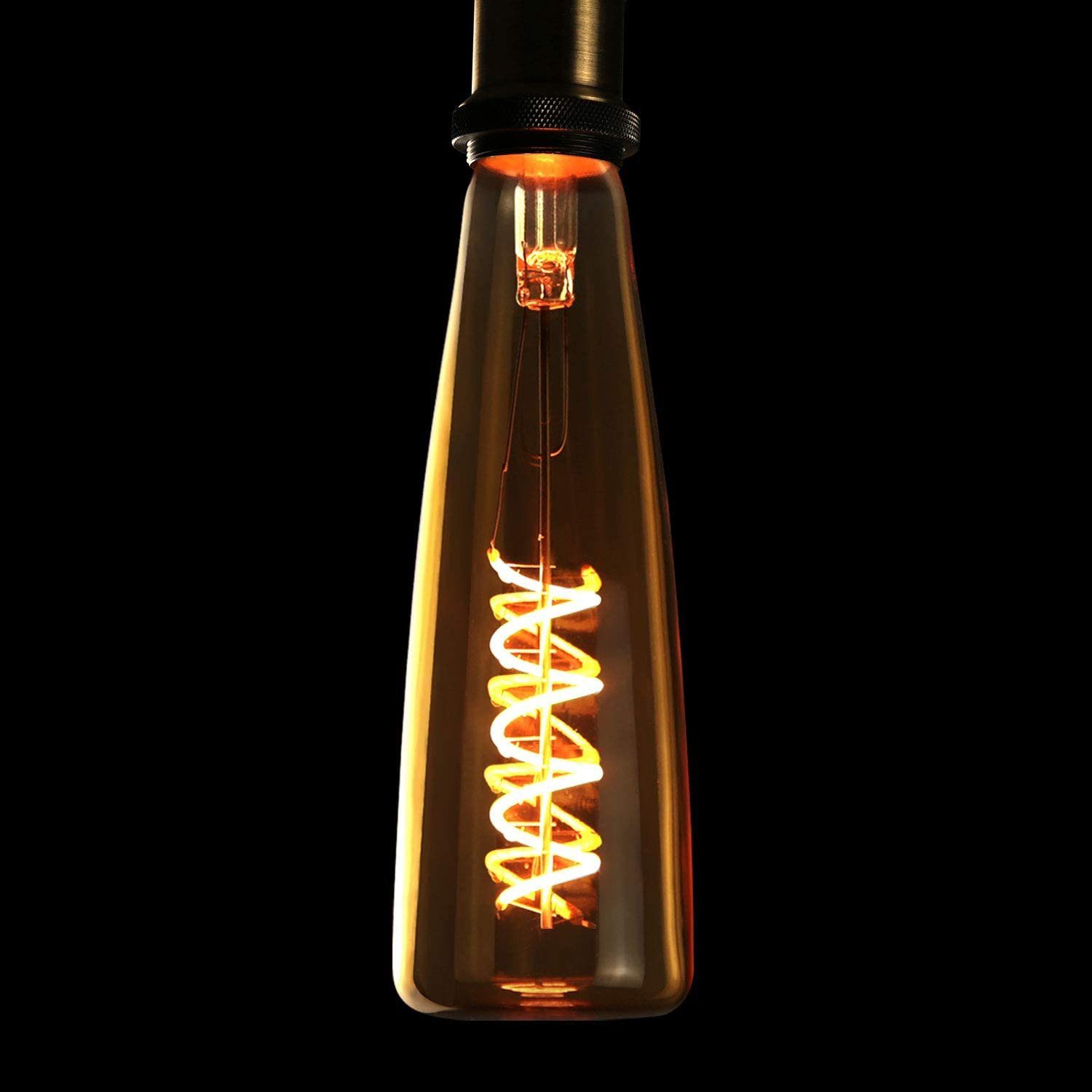 ZMH LED Glühbirne E27 Retro Edison Glühlampe 4W in Weinflasche Form - 2200K  Warmweiß - Goldfarbe - Dekorativ Spiralfilament Bulb für Nostalgie & Retro  Beleuchtung im Haus Café Restaurant LED-Leuchtmittel