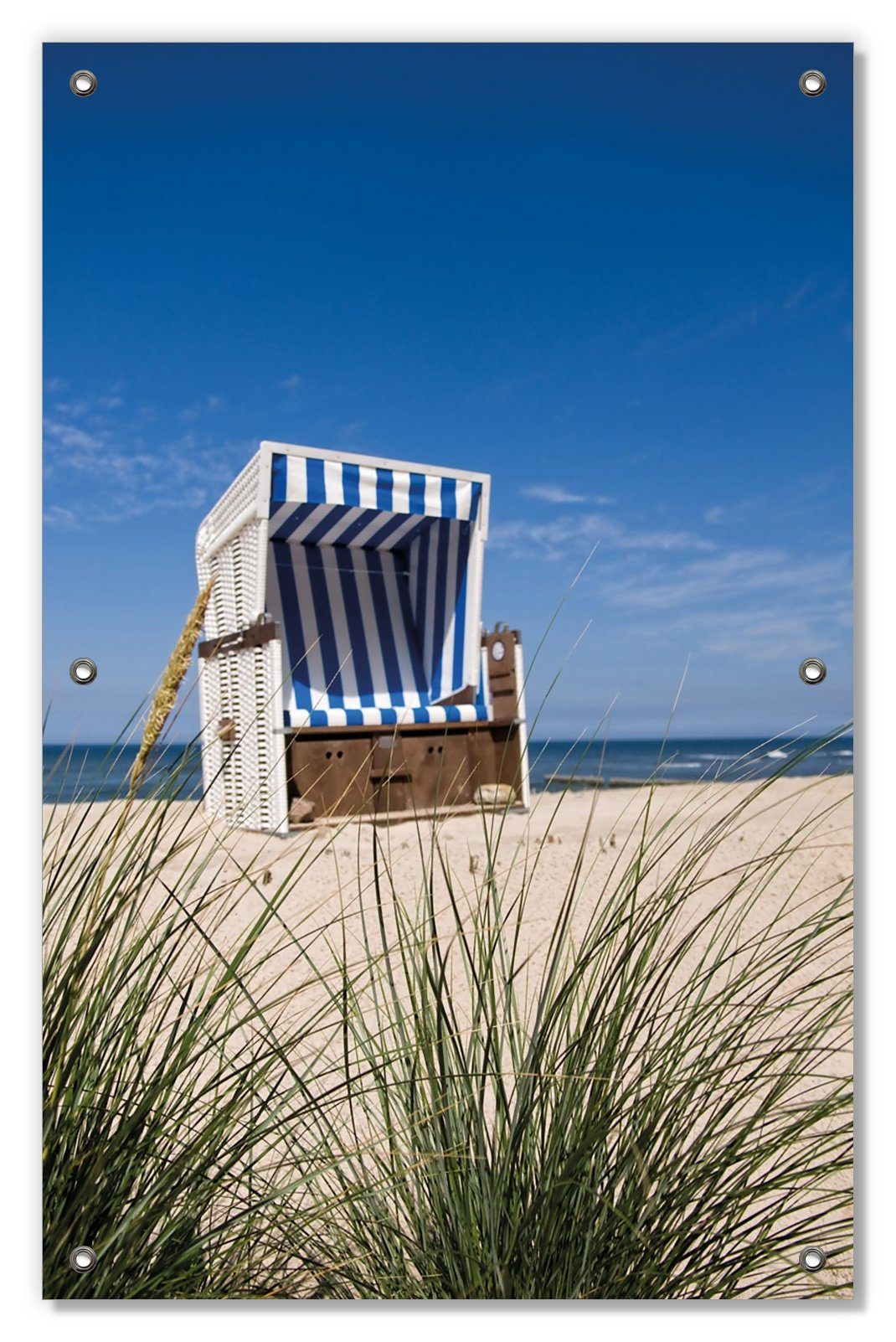 Sonnenschutz Strandkorb, Wallario, blickdicht, mit Saugnäpfen, wiederablösbar und wiederverwendbar