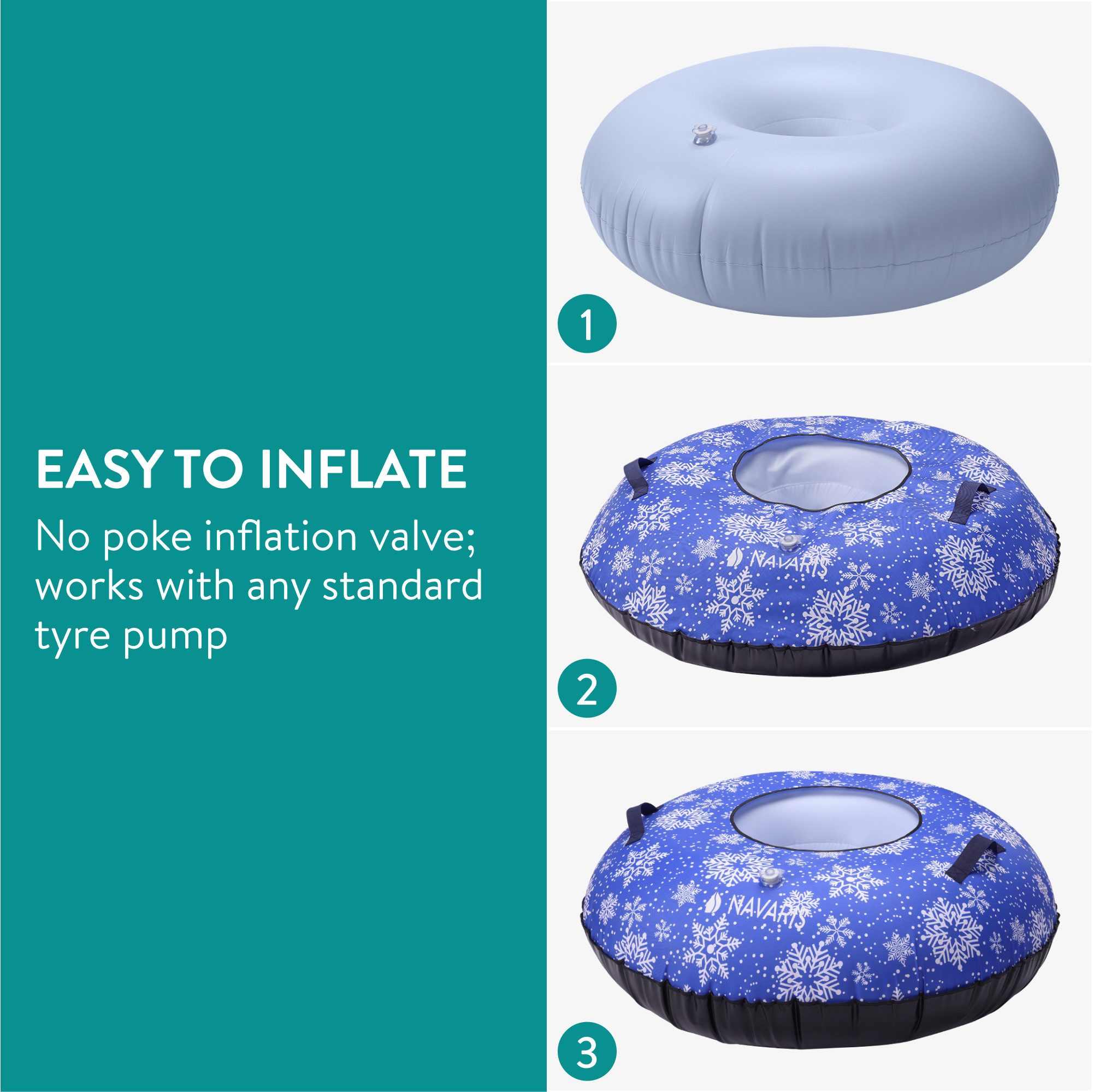 VANZACK Aufblasbarer Schneeschlitten - 96cm Rund Rodelreifen Winter Spaß