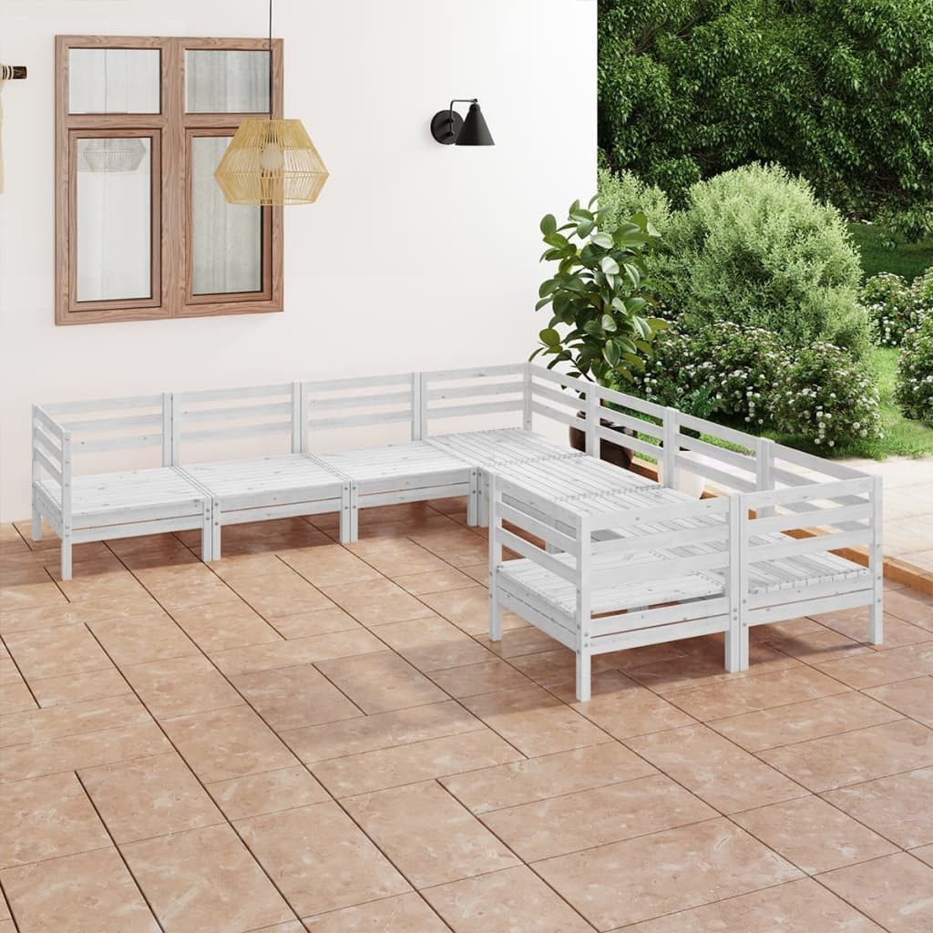 furnicato Gartenlounge-Set Outdoor-Lounge-Set Massivholz 63,5x63,5x62,5 cm Weiß, (1-tlg), Witterungsbeständige Sitzgruppe mit modularer Anordnung