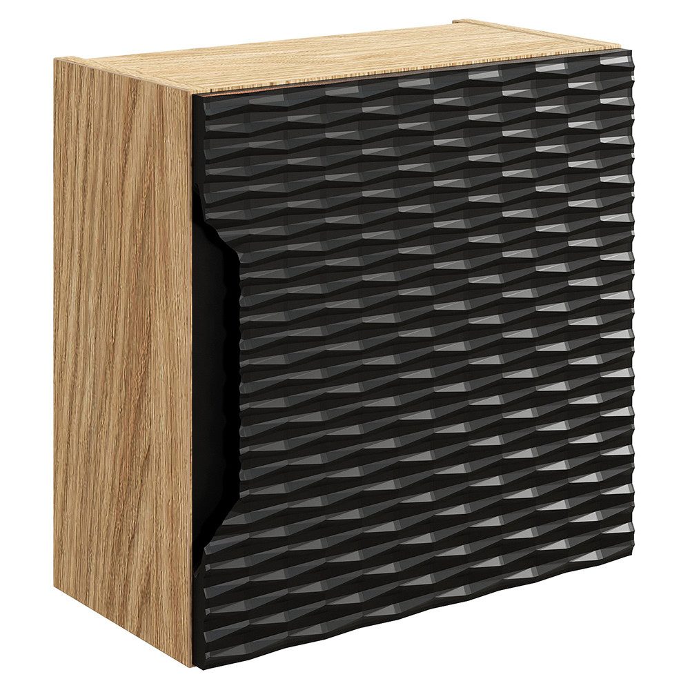 Lomadox Hängeschrank OLUO-56-BLACK Wandschrank Badschrank, Eiche günstig online kaufen