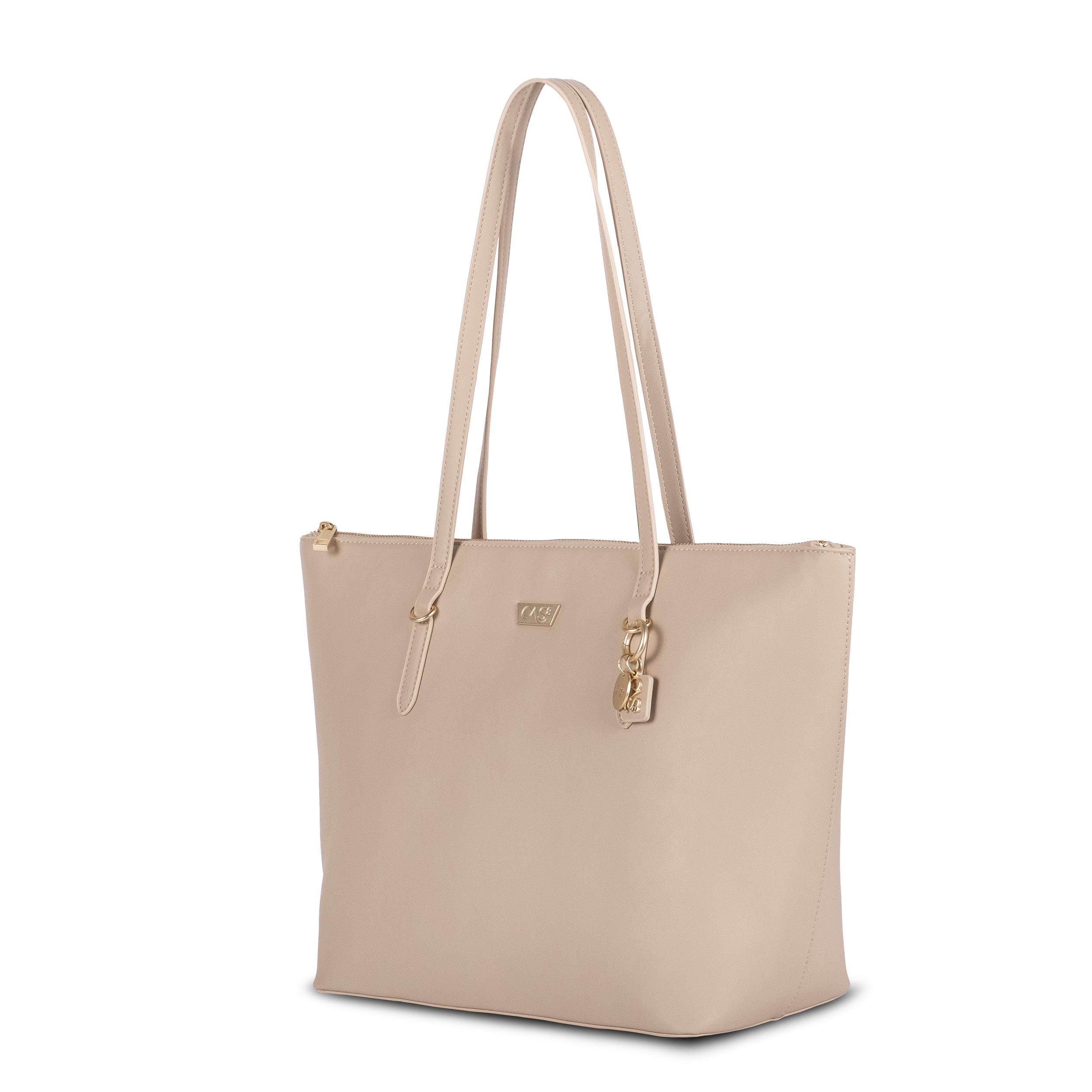 Cas8 Shopper Julia 34847 A von Cas8 - elegant mit goldfarbenen Details, goldfarbene Reißverschlüsse, Logo und Anhänger