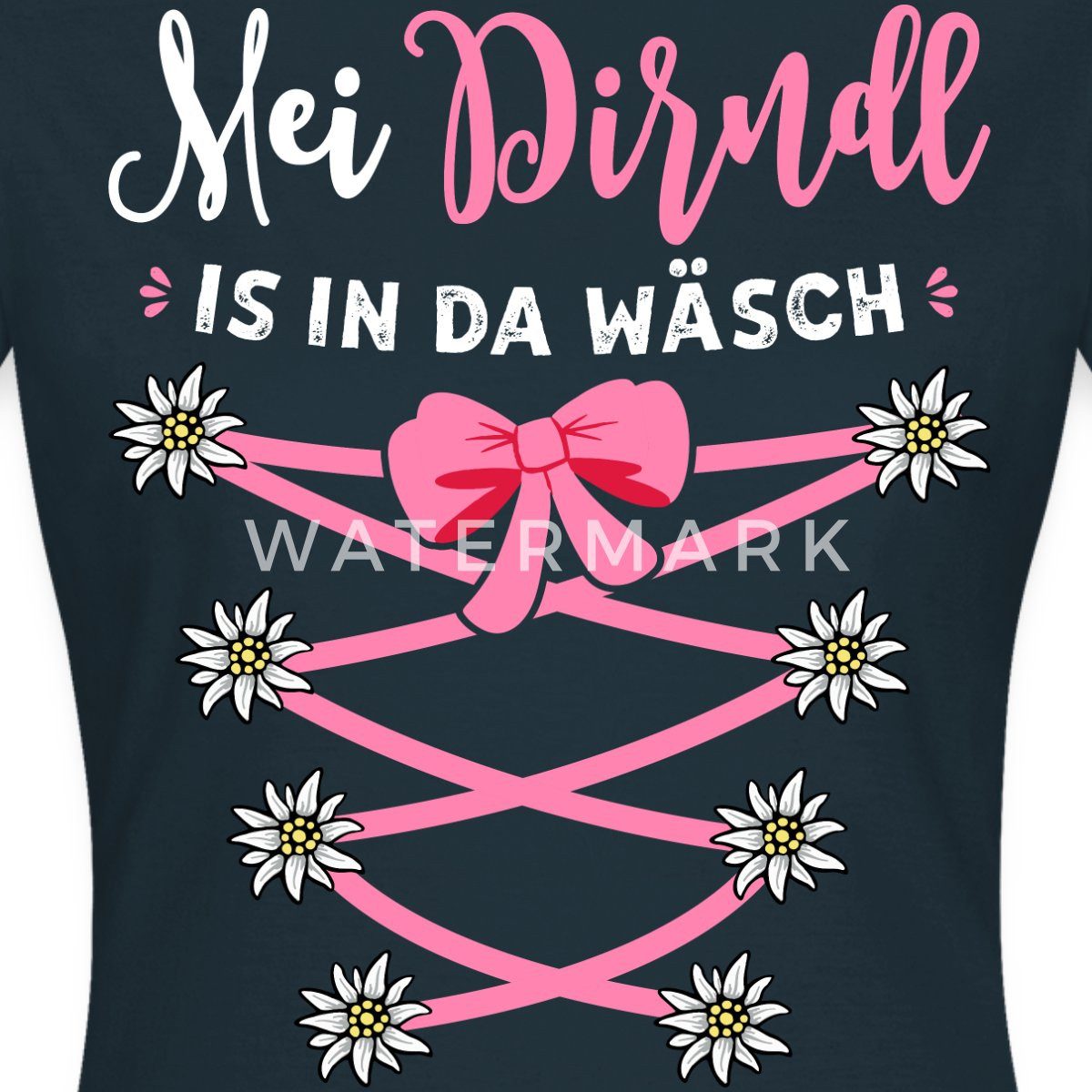 Spreadshirt T-Shirt Dirndl Spruch Mit Blumen Und Bindeoptik Frauen T-Shirt günstig online kaufen
