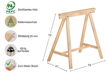 Astigarraga Kit Line Unterstellbock Holzbock "Deco", Tischbein aus Massivholz in verschiedenen Farben, 400 kg max. Belastbarkeit