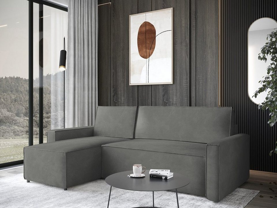 MIRJAN24 Ecksofa Madryt, mit Schlaffunktion und Bettkasten, L-Form Couch  mit Bettfunktion