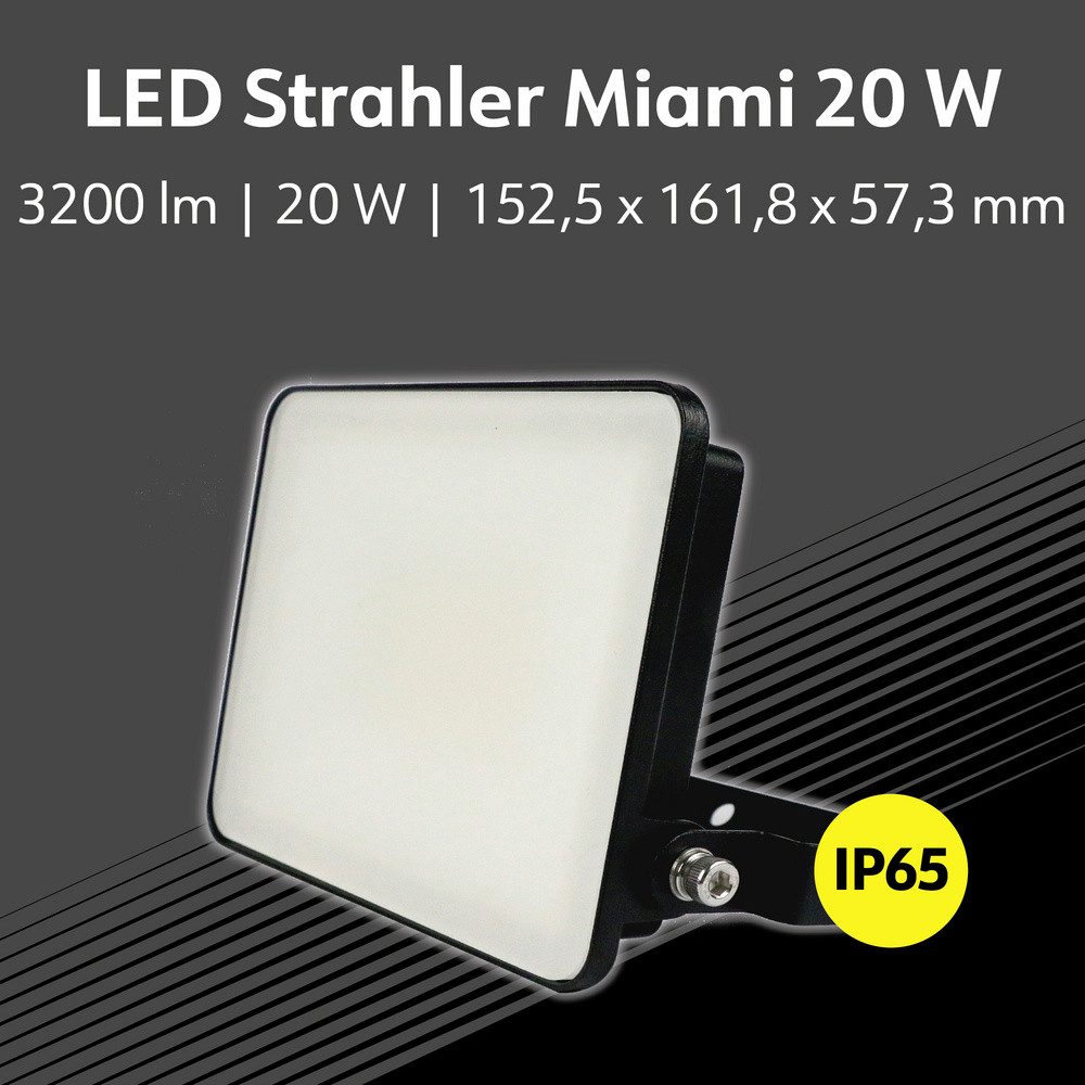 MÜLLER LICHT LED Flutlichtstrahler Müller-Licht Miami 21600060 LED-Außenstrahler 20 W Leuchtfarben: Neut