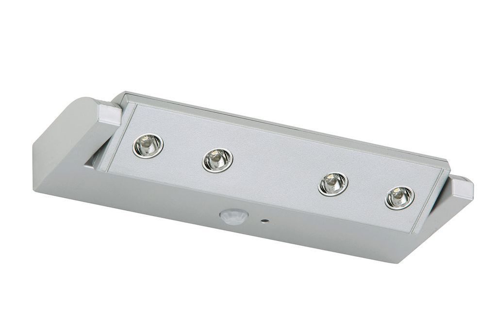 Briloner Leuchten LED Unterbauleuchte 2269-041, Leuchtdauer einstellbar, LED fest integriert, 2700K - Extra-Warmweiß, Hell-/Dunkelsensor, Bewegungsmelder, titan, 18 x 7,5 x 2,3 cm