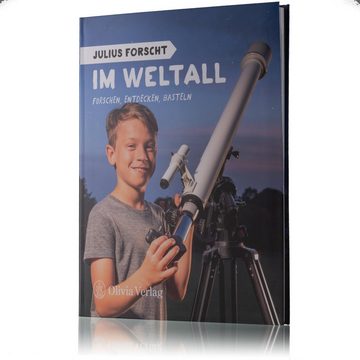 BRESSER Teleskop Classic 60/900 AZ Linsen mit Buch ''Julius forscht im Weltall''