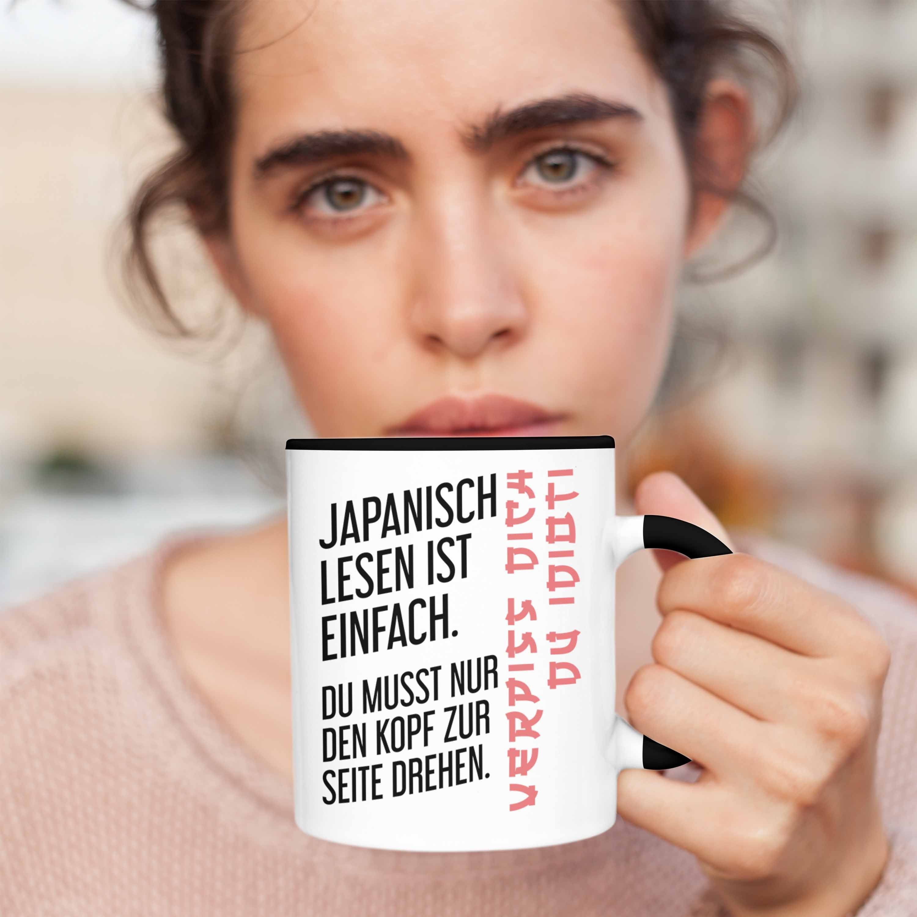 Tasse Tasse Lesen Becher Japanisch Schwarz Trendation - Ist Sarkasmus Trendation Ironie Spruch Einfach Geschenk