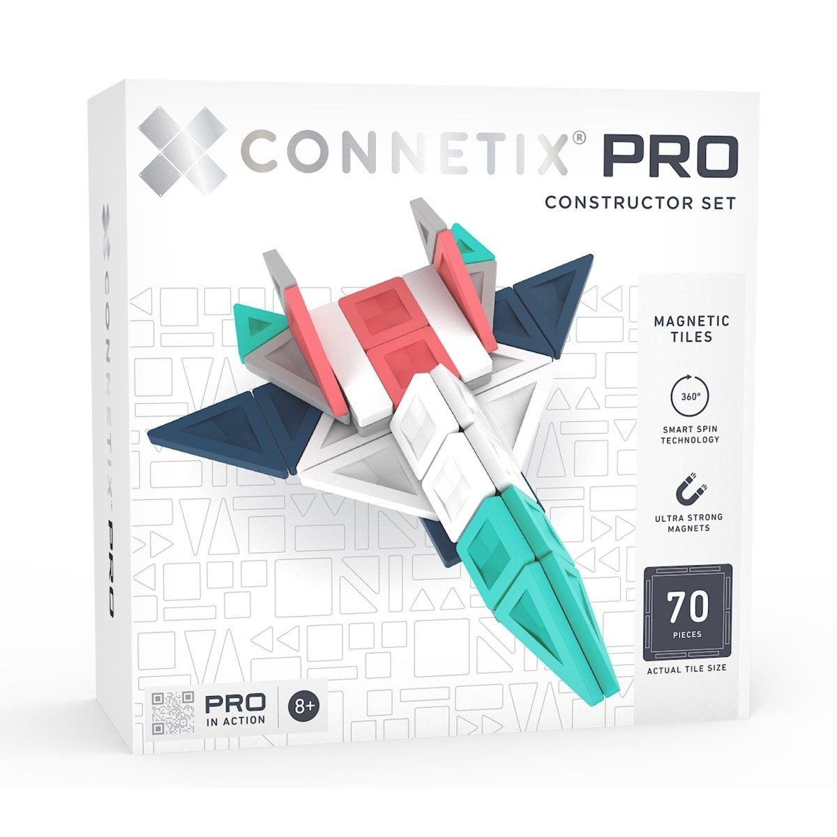 Connetix Magnetbaukasten Set mit 70 Teilen für kreatives 3D-Konstruieren Magnetspielbausteine