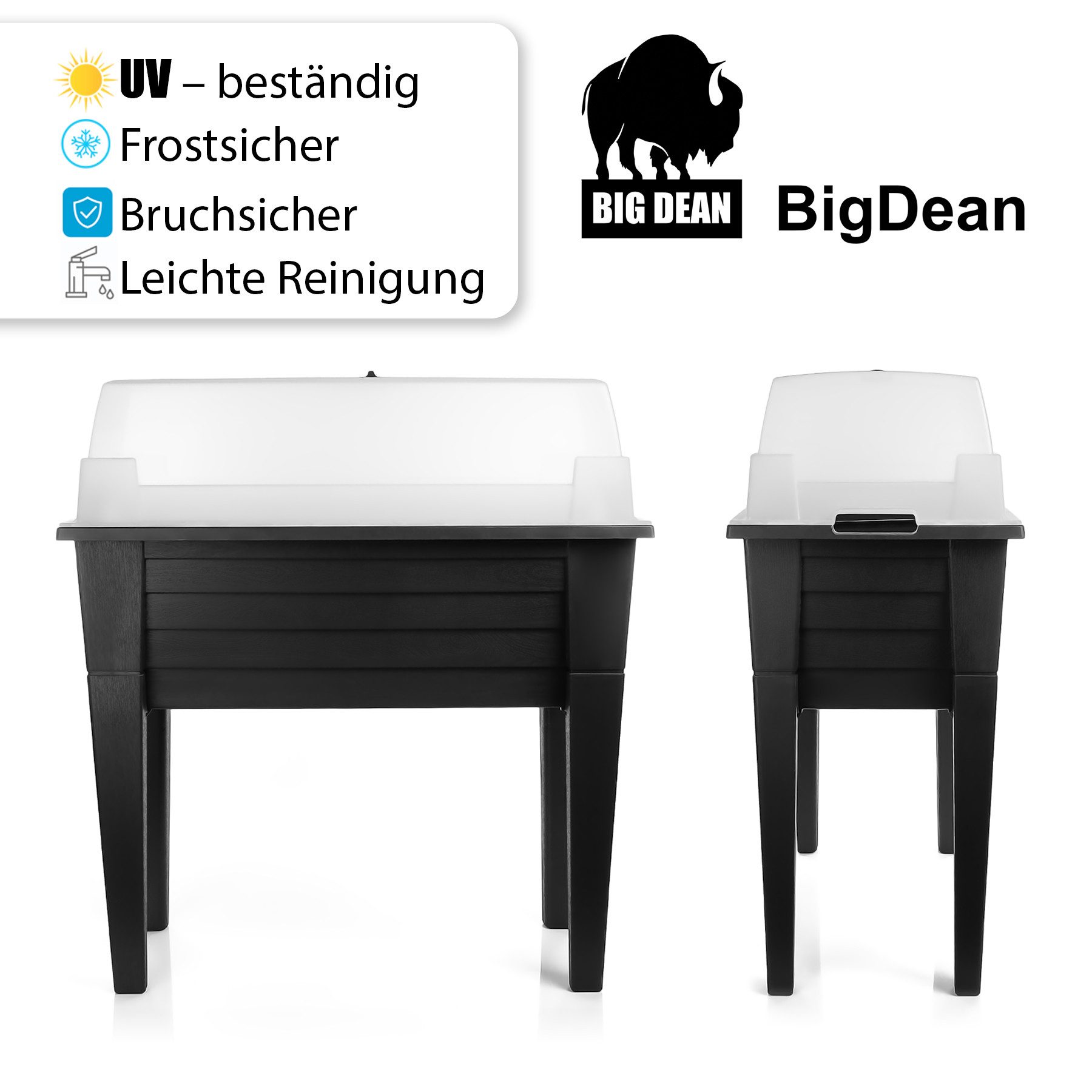 BigDean Hochbeet Hochbeet aus wetterfestem & robustem Kunststoff – Hochbeet für Garten (1 St)