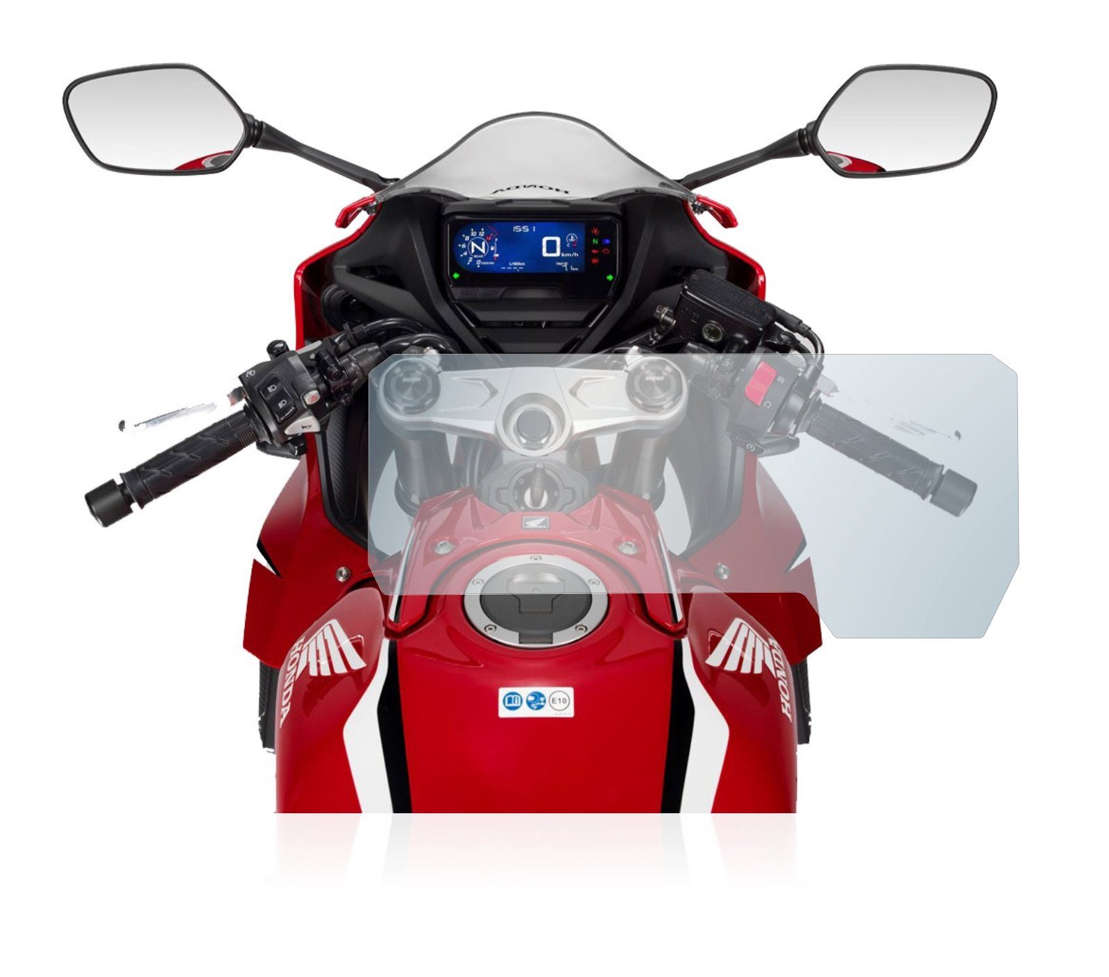upscreen Displayschutzglas Folie für Honda CBR650R 2019-2021, Schutzfolie Glas Panzer Display Schutz klar