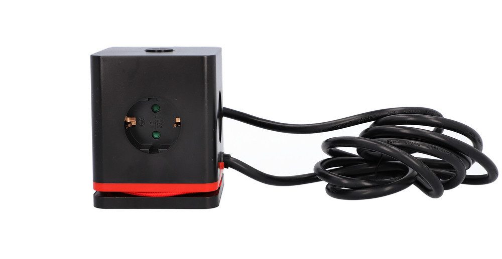 UNITEC Steckdose Unitec Steckdosenwürfel mit Schalter 3-fach inkl., USB-Anschluss Würfelform