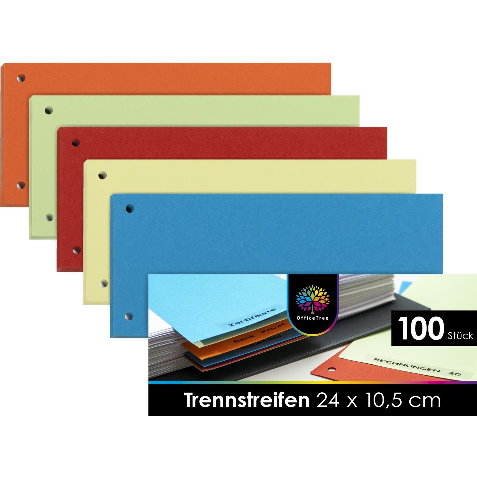 OfficeTree Скрепки бумаги 100x Trennblätter für Папки с файлами A4, Папки с файлами Trennblätter 180 g/m² gelocht – Perfekt für A4 und A5 Папки с файлами Register DIN A4