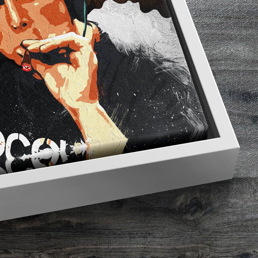 männer DOTCOMCANVAS® rauchen leben schwarz Wandbild Leinwandbild, das wei genießen Rahmen kopfhörer sie schwarzer