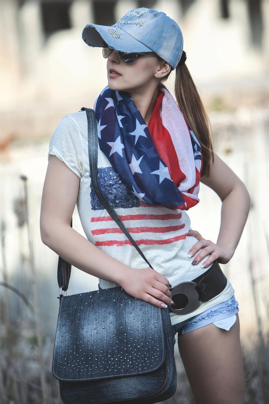 styleBREAKER Loop Loop im USA Flaggen Design, (1-St)
