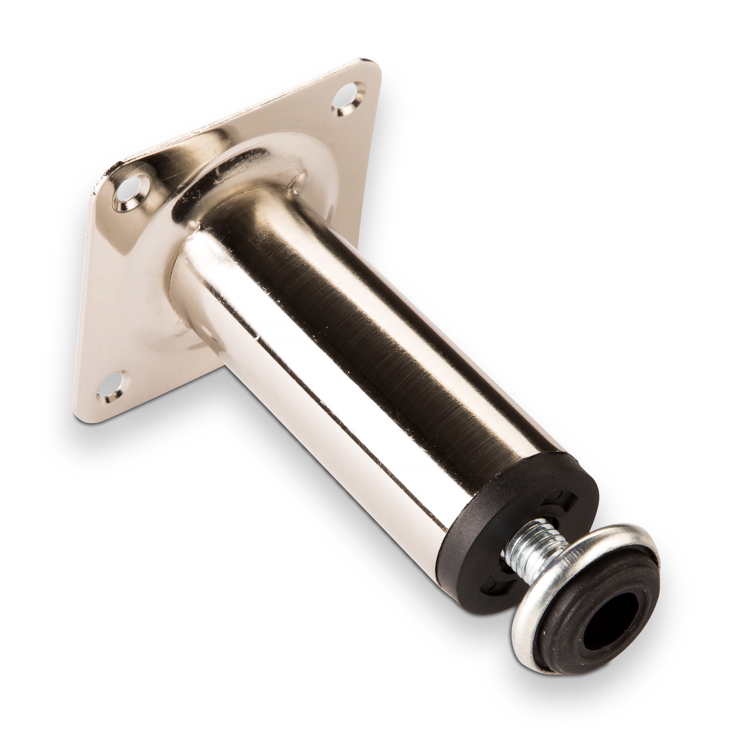 SO-TECH® Möbelfuß Möbelfuß mit Höhenverstellung Ø 30 mm Höhe: 100-150 mm, Höhe 100 mm, Edelstahloptik gebürstet mit Bodengleiter