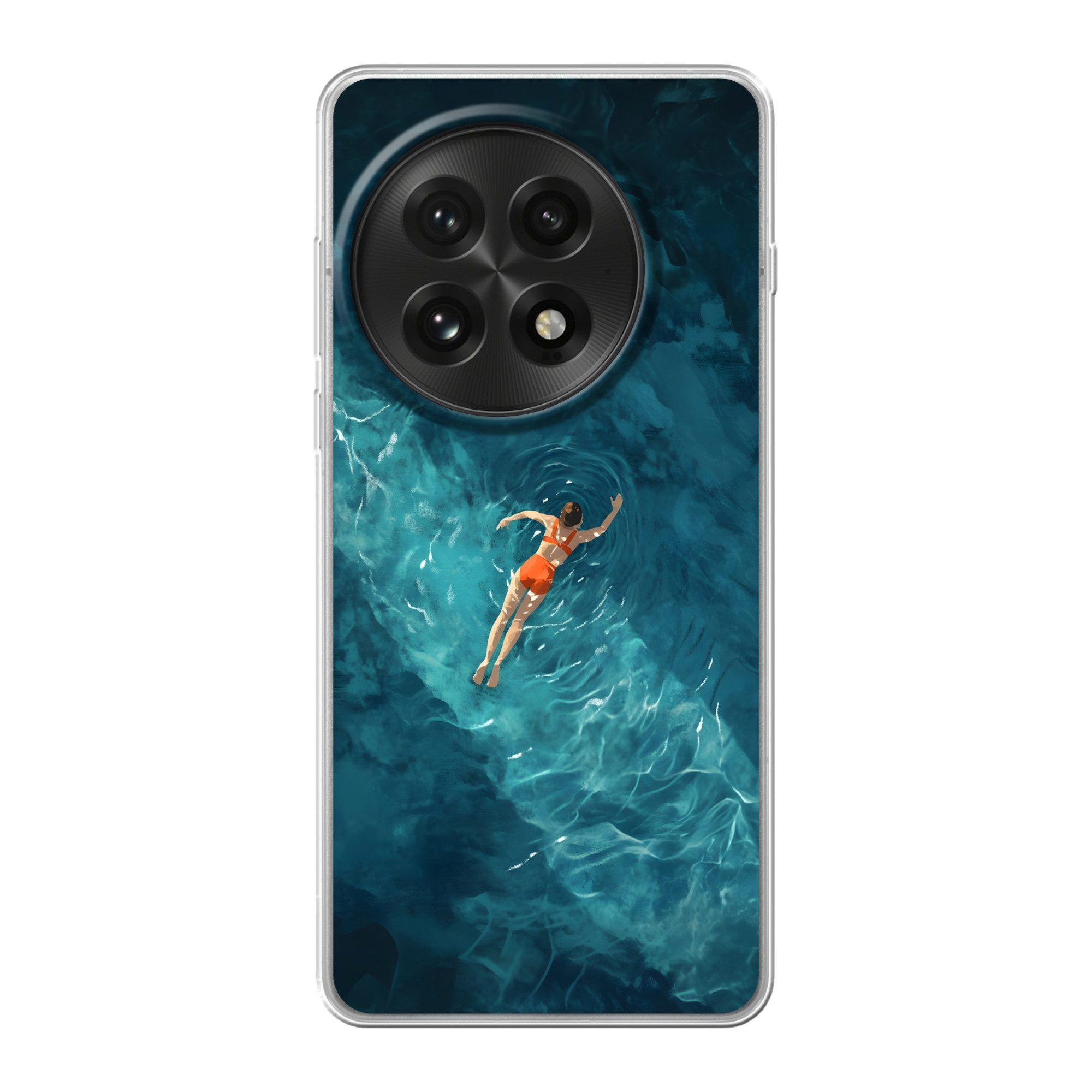 MuchoWow Handyhülle für OnePlus 13 Frau - Wasser - Bikini - Orange, Phone Case, Silikon, Schutzhülle Dünn